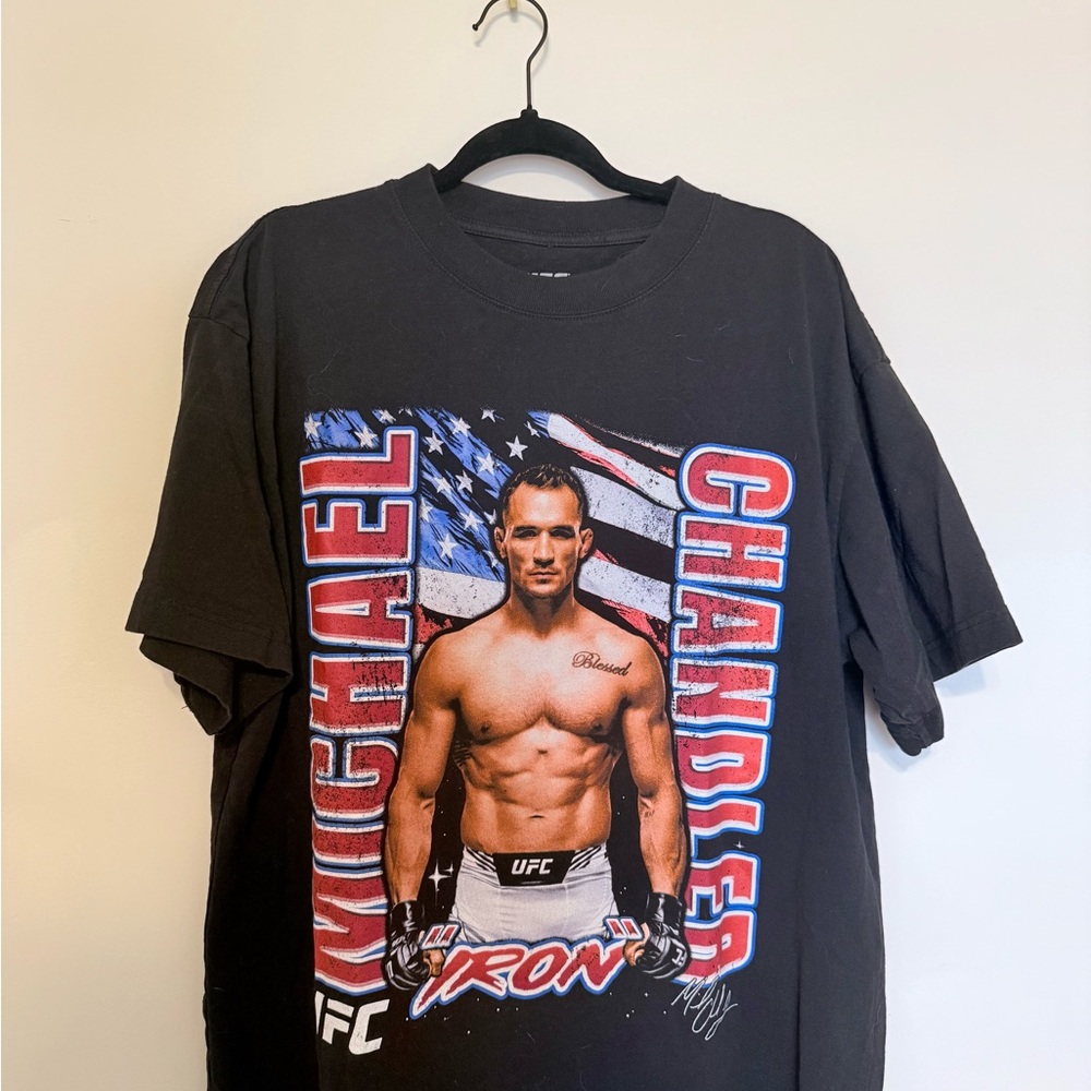 UFC Black Graphic Tee with Fighter Design